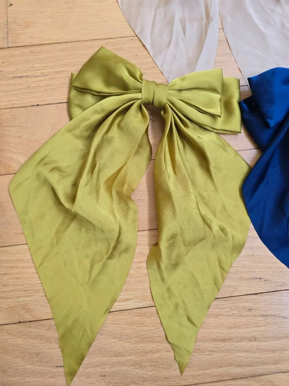 soft girl satin large hair bow 3 piece set